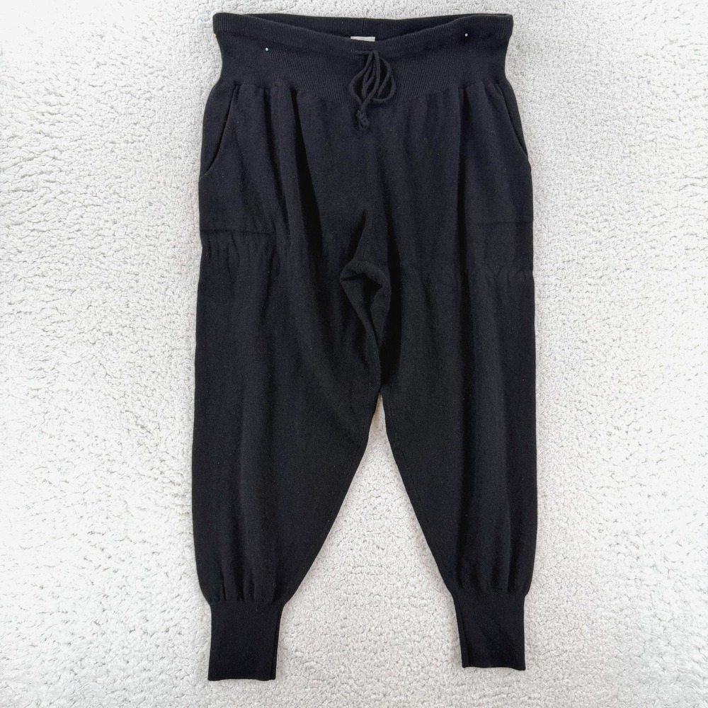 Cuyana Jogger Pants Womens XL Black Cashmere Knit Elastic Waist Cuffed Casual